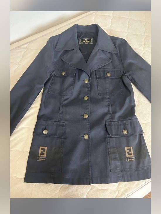 Fendi Jackets & Blazers - Fendi Navy Button-Front Military jacket